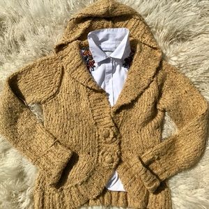 BKE Gold Cardigan Sweater